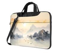 Sunset Mountain Illustration 15.6 inch Print Laptop Crossbody Bag/Briefcase, Suitable for Daily Office Use and Business Travel