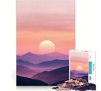 Sunset Mountain Landscape 1000 Piece Jigsaw Puzzles for Adults Jigsaw Think Toy Calm Relax Clean Cut Wall Art Decor 38x52cm