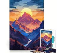 Sunset Mountain Landscape 1000 Piece Jigsaw Puzzles for Adults Sharp Logic Toy Home Leisure Tight Cut Heartfelt Gift 38x52cm