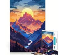 Sunset Mountain Landscape 1000 Pieces Jigsaw Puzzles for Teenagers Logic Ability Toy Light Relax Accurate Cut Classic Gift 38x26cm