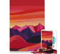 Sunset Mountain Landscape Jigsaw Puzzles for Adults 1000 Pieces Strengthen Recall Soothing Fun Quality Edge Lovely Present 38x26cm
