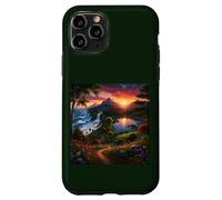 Sunset Mountain Landscape Waterfall and Wildflower Meadow Case for iPhone 11 Pro