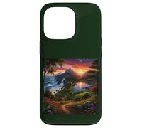 Sunset Mountain Landscape Waterfall and Wildflower Meadow Case for iPhone 13 Pro