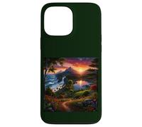 Sunset Mountain Landscape Waterfall and Wildflower Meadow Case for iPhone 13 Pro Max