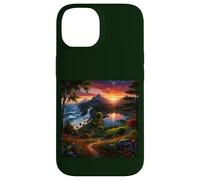 Sunset Mountain Landscape Waterfall and Wildflower Meadow Case for iPhone 14