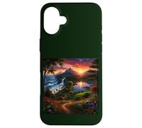 Sunset Mountain Landscape Waterfall and Wildflower Meadow Case for iPhone 16 Plus