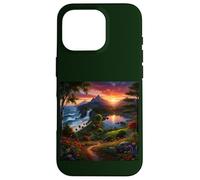 Sunset Mountain Landscape Waterfall and Wildflower Meadow Case for iPhone 16 Pro