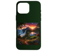 Sunset Mountain Landscape Waterfall and Wildflower Meadow Case for iPhone 16 Pro Max