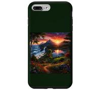 Sunset Mountain Landscape Waterfall and Wildflower Meadow Case for iPhone 7 Plus/8 Plus