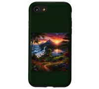 Sunset Mountain Landscape Waterfall and Wildflower Meadow Case for iPhone SE (2020) / 7/8