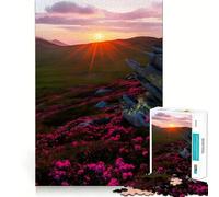 Sunset Mountain Meadow 1000 Pieces Jigsaw Puzzles for Adults Think Smart Toy Quiet Fun Accurate Cut 38x52cm