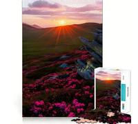Sunset Mountain Meadow Jigsaw Puzzles for Adults1000 Piece Sharp Logic Toy Together Fun Tight Cut Memorable Gift 38x26cm