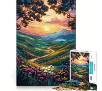 Sunset Mountain Path 1000 Piece Jigsaw Puzzle for Teenagers Clear Logic Toy Calm Pastime Perfect Cut Classic Gift 50x75cm