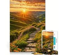 Sunset Mountain Path Jigsaw Puzzles 1000 Pieces for Teenagers Smart Toy Home Pastime Accurate Cut Thoughtful Gift 38x26cm