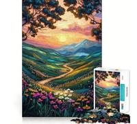 Sunset Mountain Path Jigsaw Puzzles for Adults 1000 Pieces Strengthen Recall Soothing Fun Quality Edge Lovely Present 38x26cm