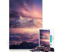 Sunset Mountains Clouds Puzzles for Adults 1000 Pieces Strengthen Memory Stress Relief Smooth Edge Heartfelt Gift 38x26cm