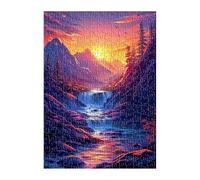 Sunset Mountains Rivers Puzzle 150 Pieces, Fun Challenging Puzzle Games, Difficult Jigsaw Puzzles for Adults 150 Pieces