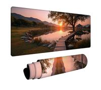 Sunset Mouse Mat 32x16in, Gaming Mouse Pad View, Desk Mat with Non-Slip Rubber Base, Gaming Accessories, Mousepad with Stitched Edge, Office Accessories Keyboard Mousepad, for Office Laptop A-7083
