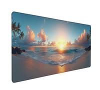 Sunset Mouse Mat, Sea View Gaming Mouse Pad 28x16in, Desk Mat Large, Office Desk Accessories, Mousepad Large with Stitched Edges, Improved Precision and Speed, for PC Gaming, Laptop, Office, O-1889
