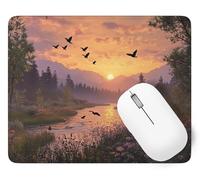 Sunset Mouse Mat, Small Mouse Pad Lake Waterproof Gaming Mousepad, Mini Desk Mat 25 x 21 cm with Anti-Slip Base, Stitched Edges Mousepad, Keyboard, Mousemats for Desk, Office, Gifts for Women p1j-917