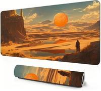 Sunset Mouse Mat XXL 1000 x 500 x 3mm Gaming Mouse Pad Man Desk Accessories, Extra Large Size Improve Mobility Accuracy and Speed, Desk Mat with Non Slip Base and Stitched Edge for Gaming DZ-591