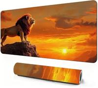 Sunset Mouse Mat XXL 600 x 300 x 3mm Gaming Mouse Pad Lion Desk Accessories, Extra Large Size Improve Mobility Accuracy and Speed, Desk Mat with Non Slip Base and Stitched Edge for Gaming DZ-595