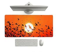 Sunset Mouse Pad 1000 x 500 x 3 mm Extended Large Mouse Mat, Keyboard Mousemat, Desk Mat Workspace Decor with Anti-Slip Base & Anti-Fray Edges, Waterproof Desk Accessories for Work (Bird) L-x5010