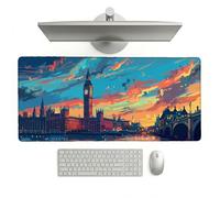 Sunset Mouse Pad 1200 x 400 x 3 mm Extended Large Mouse Mat, Keyboard Mousemat, Desk Mat Workspace Decor with Anti-Slip Base & Anti-Fray Edges, Waterproof Desk Accessories for Work (London) L-x4995