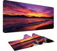 Sunset Mouse Pad 700x300mm, Gaming Accessories Mouse Mat - Mousepad with Non-Slip Base and Stitched Edge Compatible with Laser and Optical Mice Table Pad for Gaming Office Work Landscape j0zj-827