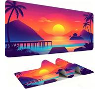 Sunset Mouse Pad 700x300mm, Gaming Accessories Mouse Mat - Mousepad with Non-Slip Base and Stitched Edge Compatible with Laser and Optical Mice Table Pad for Gaming Office Work Landscape j0zj-812