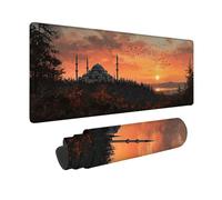 Sunset Mouse Pad Large 28 x 12in, Yellow Gaming Mouse Pad Waterproof Desk Mat with 3MM Stitched Edges, Non-Slip Rubber Base Mousepad Computer Accessories for Gaming, PC, Laptop, Office -hjw26012D