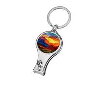 Sunset Moutains Simple Stained Glass Nail Clippers Toenail Clipper Cutters Professional Nail Trimmer Nail Cuticle Cutter for Women Men