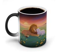 Sunset Nature Lamb And Lion Color Changing Mug Heat Changing Coffee Mugs Funny Heat Activated Mug Ceramic Magic Cup Novelty Coffee Mugs 12 Oz Unique Tea Cup Birthday Gift for Women Men