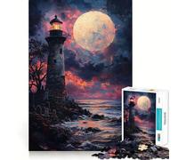 Sunset Ocean Lighthouse 1000 Piece Jigsaws for Teenagers Puzzle Strong Logic Toy Relaxed Mind Clear Edge Bday Surprise (38x26cm)