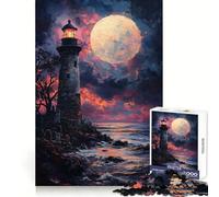 Sunset Ocean Lighthouse Puzzles for Adults 1000 Pieces Brain Challenge Toy Calm Mind Clear Cut Art Collection Piece (50x75cm)