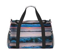Sunset Ocean Sea Waves Travel Bag, Weekender Bags For Women Men For Outdoor Adventures, Ideal For Camping And Hiking, Black, One Size