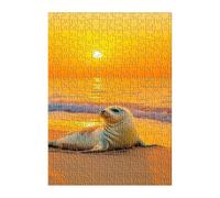 Sunset Ocean Seal Puzzle 500 Pieces, Fun Challenging Puzzle Games, Difficult Jigsaw Puzzles for Adults 500 Pieces