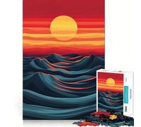 Sunset Ocean Waves 1000 Pieces Puzzles for Teenagers Boost Recall Relaxing Fun Accurate Edge Thoughtful Gift (38x52cm)