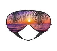 Sunset Ocean with Tropical Palm Trees Twilight Scenery Sleep Eye Mask Comfortable Eyes Hade for Sleeping,Light Blocking Sleep Mask with Adjustable Strap