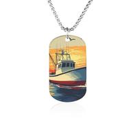 Sunset of A Yacht Fashion Pendant Necklace Chain Personalized Graphic Jewellery