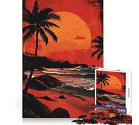 Sunset on Bali Beach Jigsaw Puzzle 1000 Piece for Adults Strong Logic Toy Anxiety Relief Clear Edge Festival Gift (38x26cm)
