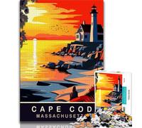 Sunset on Cape Cod MA Jigsaws 1000 Pieces for Adults,Challenging To Complete But Fun And Humorous Unique Home Decor And Gifts 50x75cm