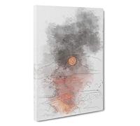 Sunset on Fire Sketch Canvas Print | Gallery Wrapped 30mm Frame Wall Art | 30x20 inches | Ready to Hang | Modern Landscape Picture | Living Room Bedroom Lounge Office
