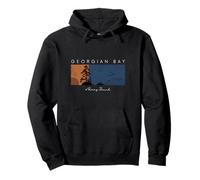 Sunset on Georgian Bay, Parry Sound - Rocks, water and pines Pullover Hoodie