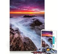 Sunset on Lake Sea Boat Jigsaw Puzzles for Adults1000 Pieces Think Smart Toy Family Bond Accurate Cut Seasonal Gift (50x75cm)