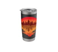 Sunset on Lake, Trees mirroring Dusk, Sun Stainless Steel Insulated Tumbler