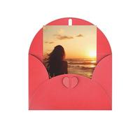 Sunset on The Beach Print Adorable Blank Cards& Envelopes,Unique Designs Perfect for Festivals, Invitations
