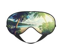 Sunset On The Beach Print Sleep Mask Eye Masks Blindfold Eye Cover Eyeshade for Night Sleeping Travel Airplane Ues