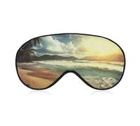 Sunset on The Beach Sleep Mask, Ultra Soft Eye Mask for Sleeping with Adjustable Strap, Comfortable Lightweight Blindfold Eyeshade, Total Blackout Eye Cover for Night Sleep Travel Office Nap
