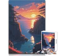 Sunset on The Horizon 1000 Piece Jigsaw Puzzles for Adults Interactive Cognitive Skill Game Unique Memorable Present Idea Size 50x75cm